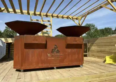 Double Plancha MWD feu au bois - personnalisation - jardin - été - barbecue - Wallonie