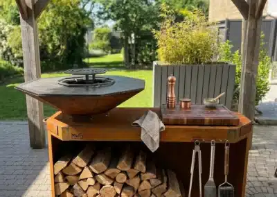 Plancha MWD feu au bois - jardin - été - barbecue - Wallonie