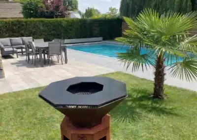 Planchita MWD feu au bois - jardin - été - barbecue - Wallonie