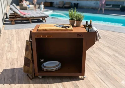 Servante et Plancha MWD feu au bois - jardin - été - barbecue - Wallonie