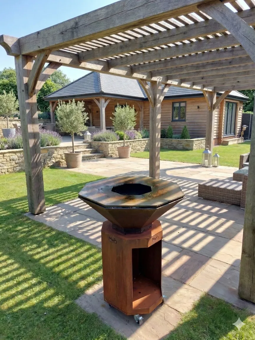 Planchita 2_Réduite Planchita MWD feu au bois - jardin - été - barbecue - Wallonie