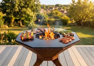 Planchito MWD feu au bois - jardin - été - barbecue - Wallonie